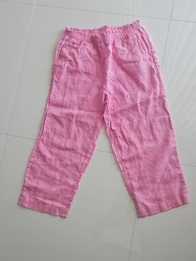 Charter Club Luxury Pink Elastic Waist Casual Linen Pants